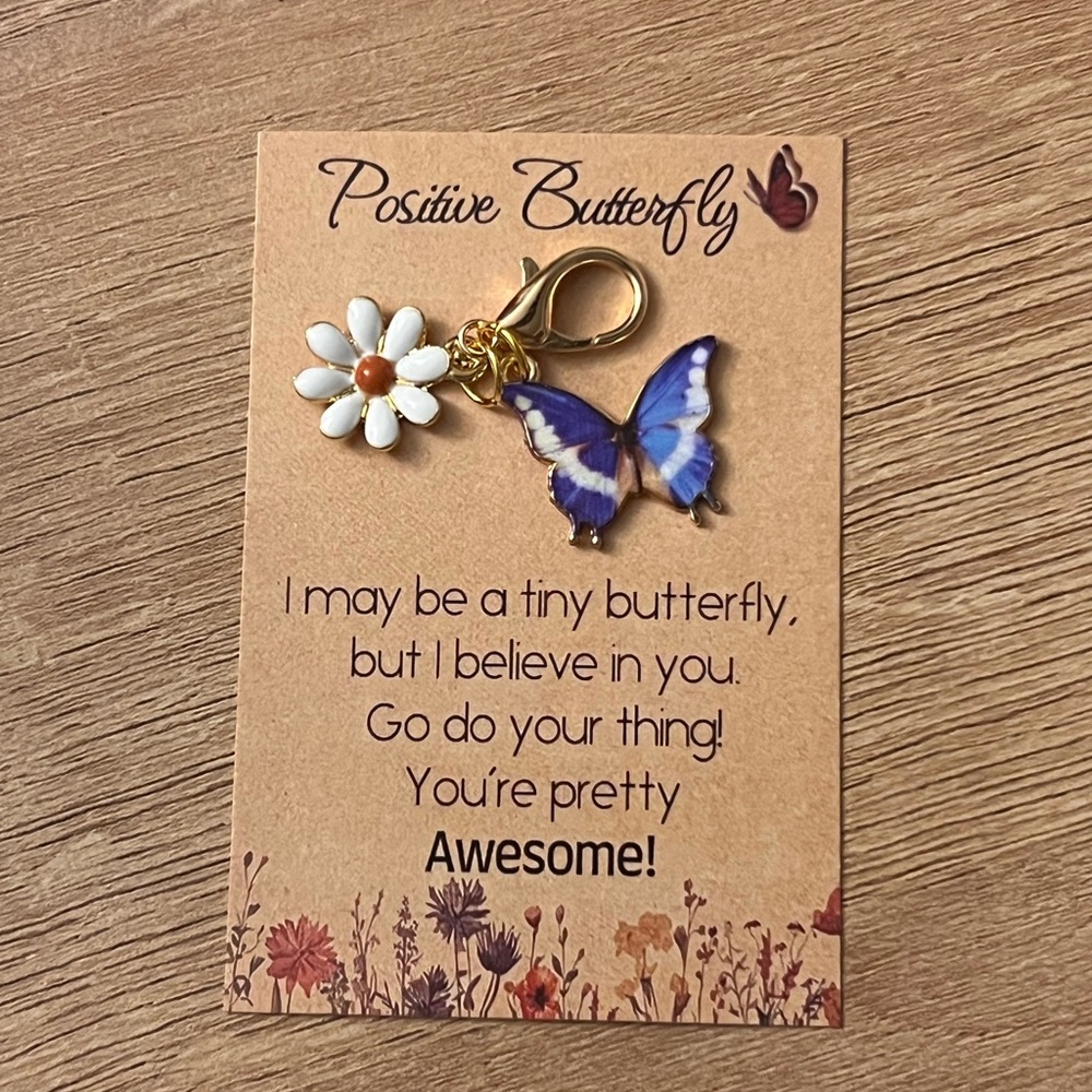 Blue and White Butterfly Charm